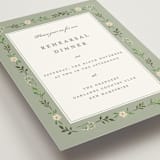 "Greenery crest" - Rehearsal Dinner Cards in Sage by Sarah Knight - Detail