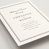 "Engraved names" - Rehearsal Dinner Cards in Burgundy by Stacey Meacham - Detail