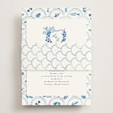 "Positano" - Rehearsal Dinner Cards in Cerulean by Tamara Hilje - Assembled with Belly Band