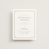 "Fleur Corner" - Rehearsal Dinner Cards in French Blue by Carolyn MacLaren - Front