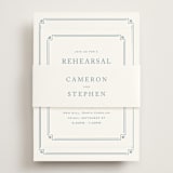 "Fleur Corner" - Rehearsal Dinner Cards in French Blue by Carolyn MacLaren - Assembled with Belly Band