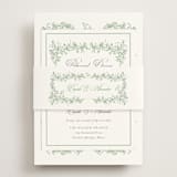 "Romantic Garden" - Rehearsal Dinner Cards in Mint by Melinda Denison - Assembled with Belly Band