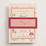 "Velvet Cherry" - Rehearsal Dinner Cards in Cherry by Sarah Rosenthal - Assembled with Belly Band