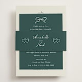 "Pair of Calla Lilies" - Rehearsal Dinner Cards in Sage by Leah Bisch - Assembled with Belly Band
