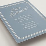 "Bevel Monogram" - Rehearsal Dinner Cards in French Blue by Carolyn MacLaren - Detail