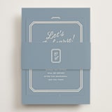 "Bevel Monogram" - Rehearsal Dinner Cards in French Blue by Carolyn MacLaren - Assembled with Belly Band