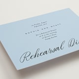 "Tarte Tatin" - Rehearsal Dinner Cards in Sky by Blustery August - Detail