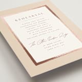 "Romantic Frame" - Foil-Pressed Rehearsal Dinner Cards in Peony by Wildfield Paper Co - Detail