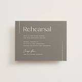 "Simple Lines" - Foil-Pressed Rehearsal Dinner Cards in Snow by Michelle Taylor - Front