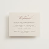 "And Centered" - Foil-Pressed Rehearsal Dinner Cards in Cream by Hooray Creative - Front