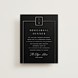 "Elegant Station" - Foil-Pressed Rehearsal Dinner Cards in Noir by Stacey Meacham - Front