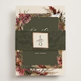 "poetique" - Foil-Pressed Rehearsal Dinner Cards in Autumn by Kate Ahn - Assembled with Belly Band