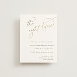 "The Wedding" - Foil-Pressed Rehearsal Dinner Cards in Marshmallow by Kaydi Bishop - Front