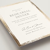 "Brushed Edge" - Foil-Pressed Rehearsal Dinner Cards in Silk by Kelly Schmidt - Detail