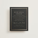 "Timeless Charm" - Foil-Pressed Rehearsal Dinner Cards in Charcoal by Lucrecia Caporale - Front