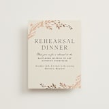 "Trailing Vines" - Foil-Pressed Rehearsal Dinner Cards in Almond by Erin L. Wilson - Front
