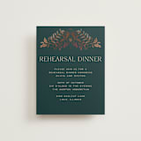 "Autumnal Arch" - Foil-Pressed Rehearsal Dinner Cards in Deep Sea by Erin German - Front