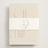 "Vine Wrap" - Foil-Pressed Rehearsal Dinner Cards in Cotton by Amy Kross - Assembled with Belly Band