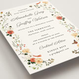 "Fleur" - Foil-Pressed Rehearsal Dinner Cards in Verona Sunset by Sarah Knight - Detail