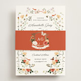 "Fleur" - Foil-Pressed Rehearsal Dinner Cards in Verona Sunset by Sarah Knight - Assembled with Belly Band
