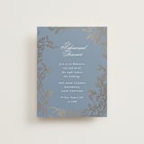 "meet me in the garden" - Foil-Pressed Rehearsal Dinner Cards in Cornflower by Grae - Front