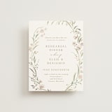 "Meadow" - Foil-Pressed Rehearsal Dinner Cards in Spring Mist by Erin L. Wilson - Front