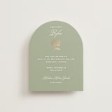 "Shimmering Hydrangeas" - Foil-Pressed Rehearsal Dinner Cards in Tea Time by Susan Zinader - Front