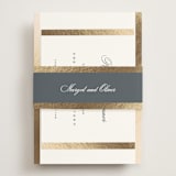 "The Ritz" - Foil-Pressed Rehearsal Dinner Cards in Quartz by Kristie Kern - Assembled with Belly Band