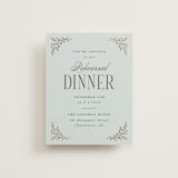 "Enchanted" - Foil-Pressed Rehearsal Dinner Cards in Mist by Laura Hankins - Front