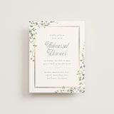 "Flowering Vine" - Foil-Pressed Rehearsal Dinner Cards in Bluebell by Everett Paper Goods - Front
