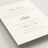 "Gold Crest" - Foil-Pressed Rehearsal Dinner Cards in Ivory by Mansi Verma - Detail