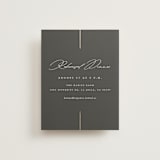 "Formal lines" - Foil-Pressed Rehearsal Dinner Cards in Iron by Erica Krystek - Front