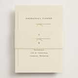 "Bow Tie" - Foil-Pressed Rehearsal Dinner Cards in Ivory by Baumbirdy - Assembled with Belly Band