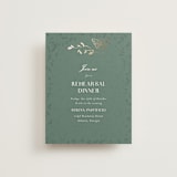 "Southern Romance" - Foil-Pressed Rehearsal Dinner Cards in Eucalyptus by Simona Camp - Front