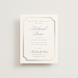 "Formally" - Foil-Pressed Rehearsal Dinner Cards in Mist by Sarah Brown - Front