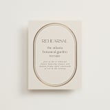 "oval" - Foil-Pressed Rehearsal Dinner Cards in Sandstone by Lori Wemple - Front