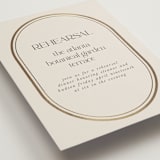"oval" - Foil-Pressed Rehearsal Dinner Cards in Sandstone by lori jacobs wemple - Detail