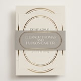 "oval" - Foil-Pressed Rehearsal Dinner Cards in Sandstone by lori jacobs wemple - Assembled with Belly Band