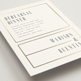 "Documentary" - Foil-Pressed Rehearsal Dinner Cards in Lily by Heather Schertzer - Detail