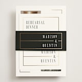 "Documentary" - Foil-Pressed Rehearsal Dinner Cards in Lily by Heather Schertzer - Assembled with Belly Band