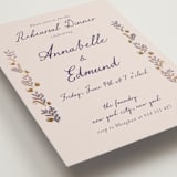 "Together in Bloom" - Foil-Pressed Rehearsal Dinner Cards in Wisteria by Monika Konieczna - Detail
