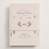 "Together in Bloom" - Foil-Pressed Rehearsal Dinner Cards in Wisteria by Monika Konieczna - Assembled with Belly Band