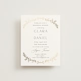 "Delicate Vine" - Foil-Pressed Rehearsal Dinner Cards in Alabaster by Susan Moyal - Front