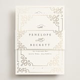 "Intertwined" - Foil-Pressed Rehearsal Dinner Cards in Pearl by Janean Hinger - Assembled with Belly Band