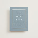 "Elegant bevel" - Foil-Pressed Rehearsal Dinner Cards in Dusty Blue by Stacey Meacham - Front