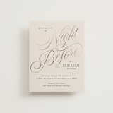 "Mirin" - Foil-Pressed Rehearsal Dinner Cards in Linen by Kate Ahn - Front