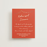 "Party On!" - Foil-Pressed Rehearsal Dinner Cards in Sangria Spark by Zove Ahhh - Front