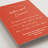 "Party On!" - Foil-Pressed Rehearsal Dinner Cards in Sangria Spark by Zove Ahhh - Detail