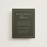 "refined" - Foil-Pressed Rehearsal Dinner Cards in Deep Olive by Nicole Walsh - Front