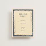 "Woven" - Foil-Pressed Rehearsal Dinner Cards in Navy by Baumbirdy - Front